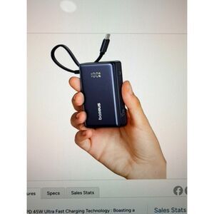 Baseus Power Bank, Picogo 10000mAh 45W 3-Output Portable Charger with Built-in